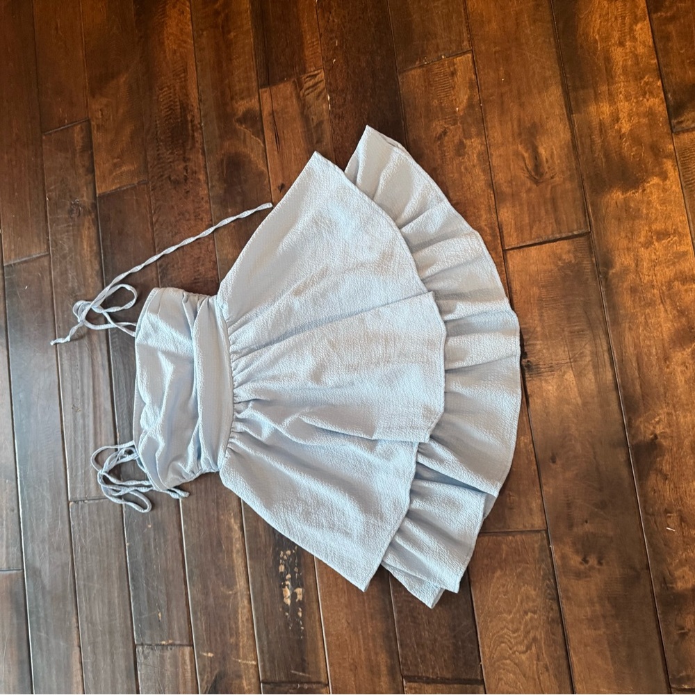 Light Blue Strapless Dress